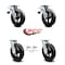 Service Caster 8 Inch Rubber on Steel Caster Set with Roller Bearings 2 Brake 2 Swivel Lock SCC SCC-TTL30S820-RSR-2-BSL-2 - alternate 2